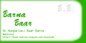barna baar business card